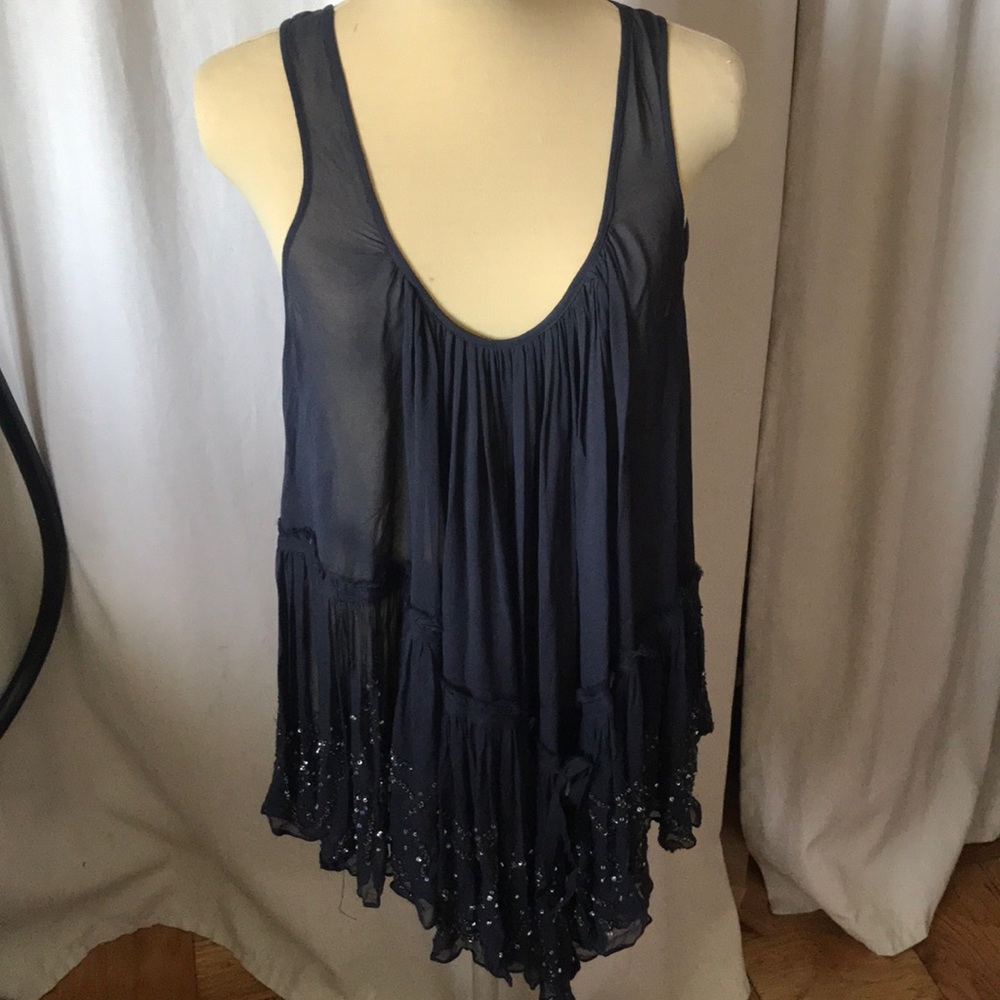 All Saints silk beaded top